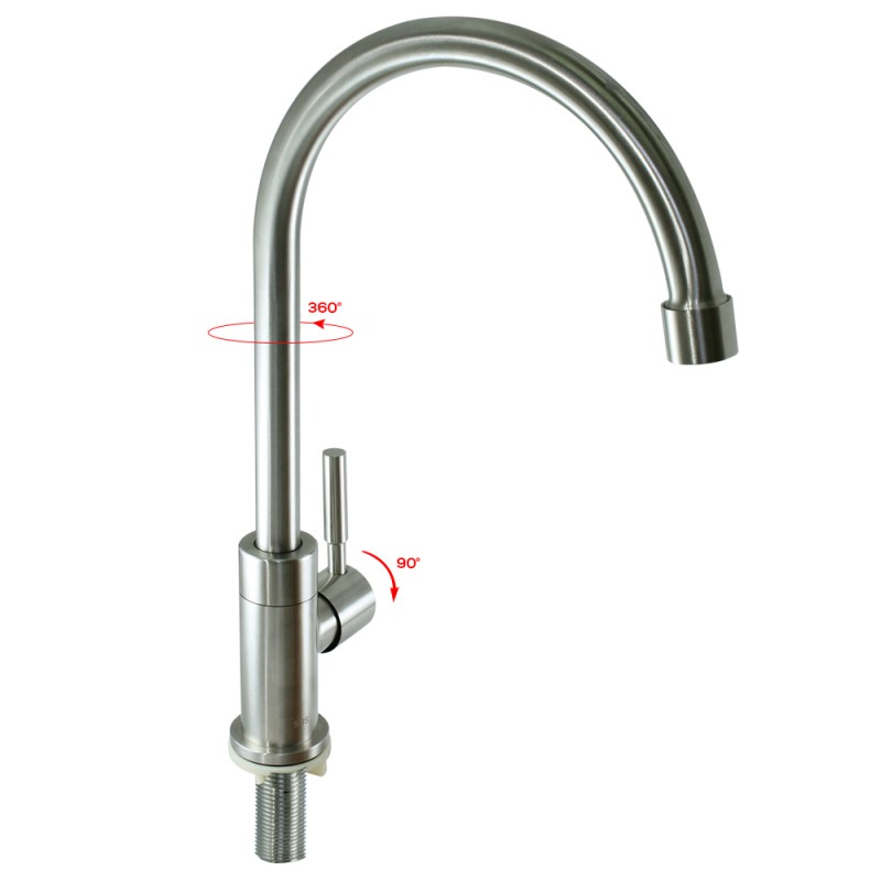 Mr. Plumber ET-100918Q-42-TM Stainless Steel Kitchen Faucet Pillar Tap